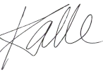 Handwritten signature: "Kalle"