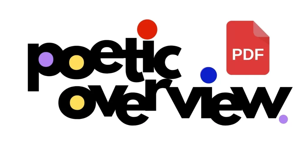 Image of PDF icon. Text: poetic overview. Click for a PDF version of the website for poetic.ie