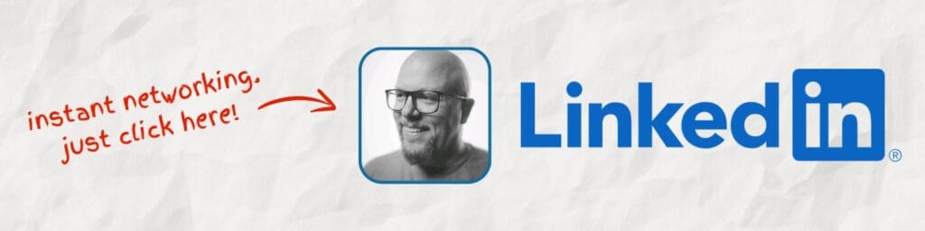 Instant networking, just click here. Portrait of Kalle Ryan alongside Linkedin logo
