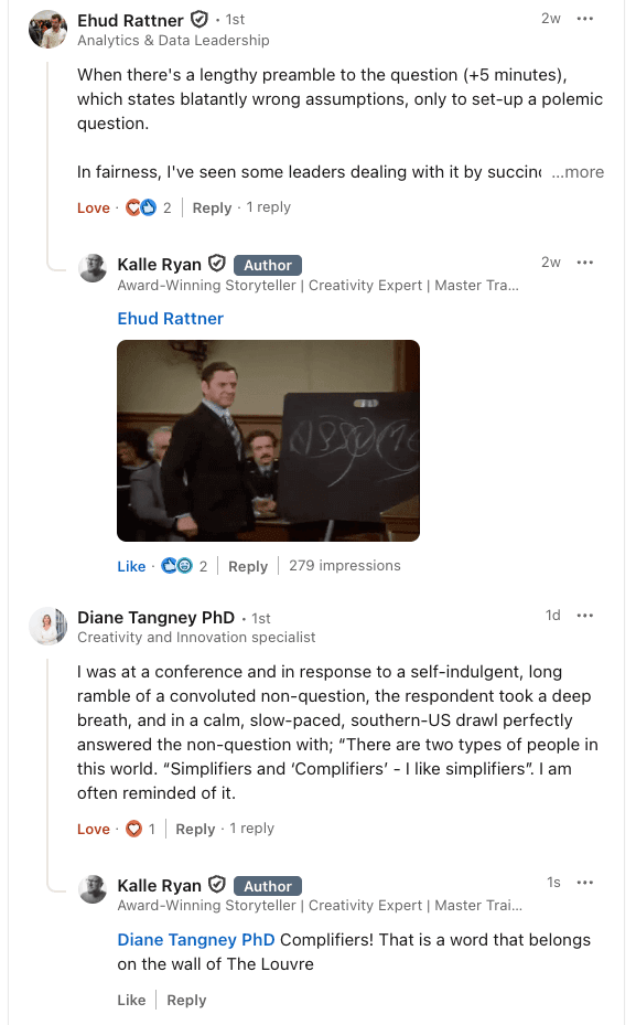 LinkedIn response about bad Q&A questions 2